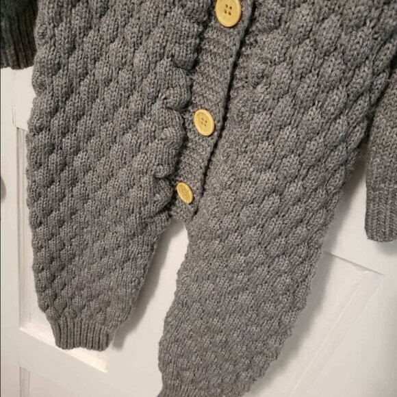 12-18m Baby Knit Onesie Suit Winter Warm Infant Clothing - Picture 2 of 6